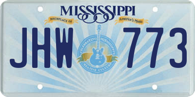 MS license plate JHW773