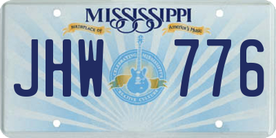 MS license plate JHW776