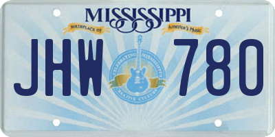 MS license plate JHW780