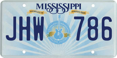 MS license plate JHW786