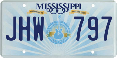 MS license plate JHW797
