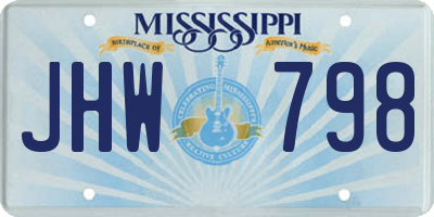 MS license plate JHW798