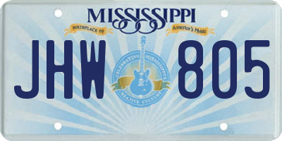 MS license plate JHW805