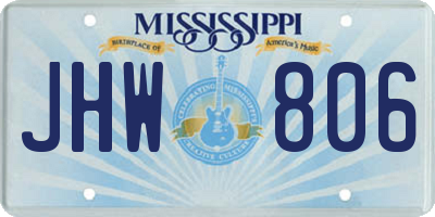 MS license plate JHW806