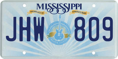 MS license plate JHW809