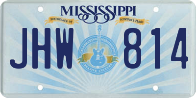MS license plate JHW814