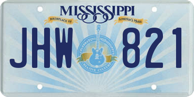 MS license plate JHW821