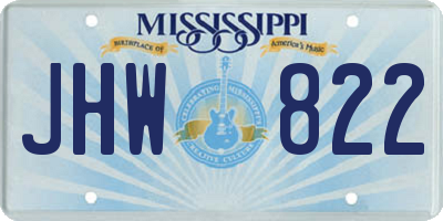 MS license plate JHW822