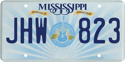 MS license plate JHW823