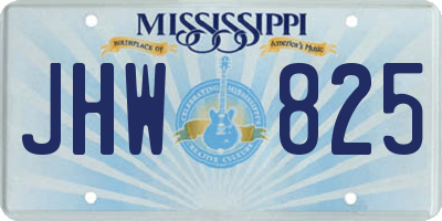 MS license plate JHW825