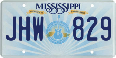 MS license plate JHW829