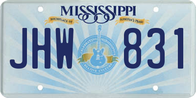 MS license plate JHW831