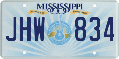 MS license plate JHW834