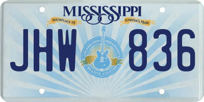 MS license plate JHW836