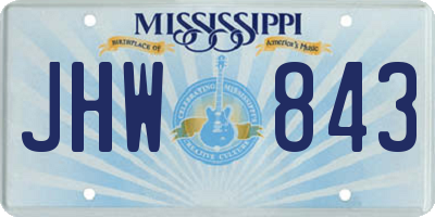 MS license plate JHW843