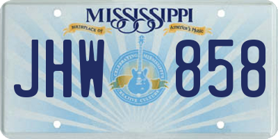 MS license plate JHW858