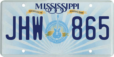 MS license plate JHW865