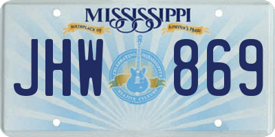 MS license plate JHW869