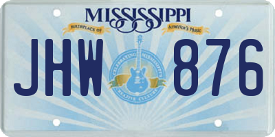 MS license plate JHW876