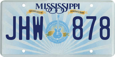 MS license plate JHW878
