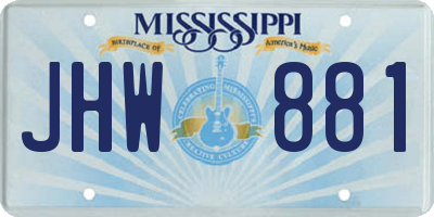 MS license plate JHW881
