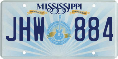MS license plate JHW884