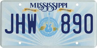 MS license plate JHW890
