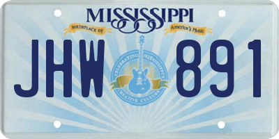 MS license plate JHW891