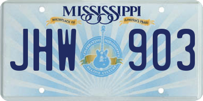 MS license plate JHW903