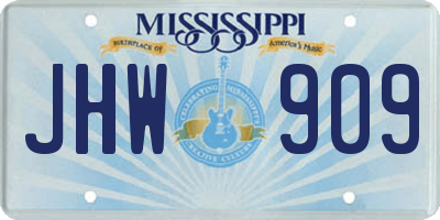 MS license plate JHW909