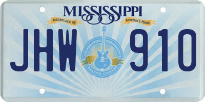MS license plate JHW910