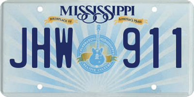 MS license plate JHW911