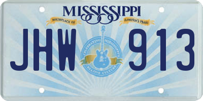 MS license plate JHW913