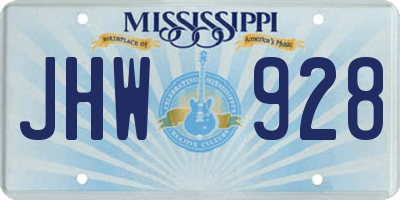 MS license plate JHW928
