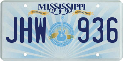 MS license plate JHW936