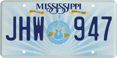 MS license plate JHW947