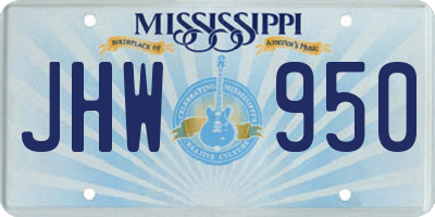 MS license plate JHW950