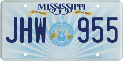 MS license plate JHW955
