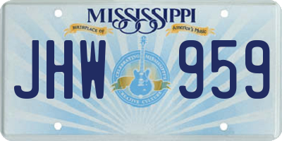 MS license plate JHW959