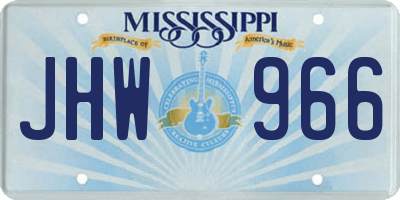 MS license plate JHW966