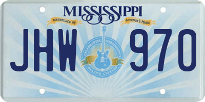 MS license plate JHW970