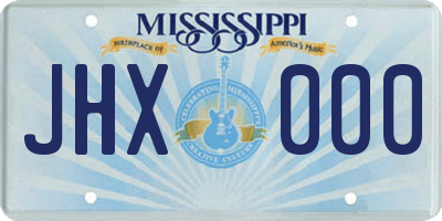 MS license plate JHX000