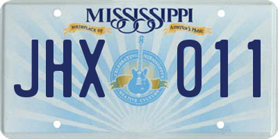 MS license plate JHX011