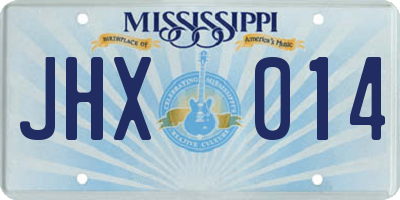 MS license plate JHX014