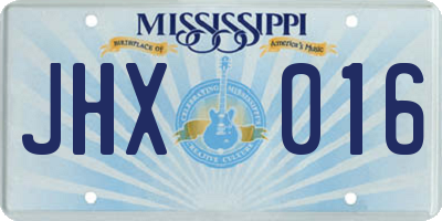 MS license plate JHX016