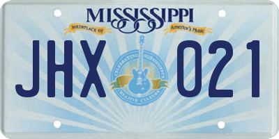 MS license plate JHX021