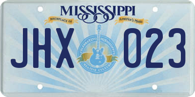 MS license plate JHX023