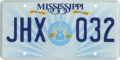 MS license plate JHX032