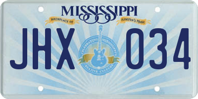 MS license plate JHX034