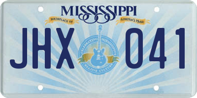 MS license plate JHX041
